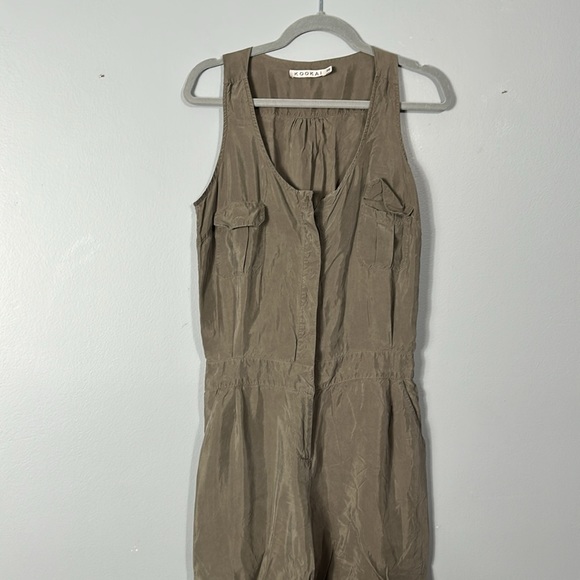 Kookai Army Green Overall Jumpsuit size  French 36 US 4 - Picture 3 of 14